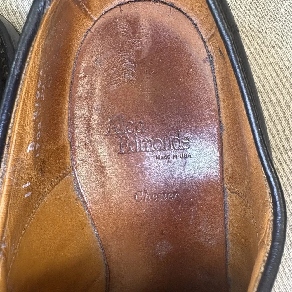Allen Edmonds Leather Chester Wing Tip Black Oxford Dress Shoe Mens Size 11 D